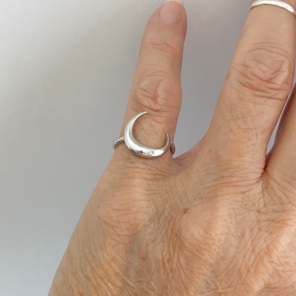 🌙TOP SELLER🌙 Sterling Silver Crescent Moon Ring - Picture 7 of 15